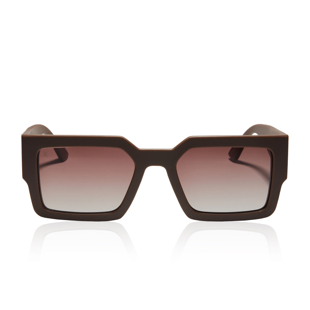 Acetate Frame Square Sunglasses (Brown)