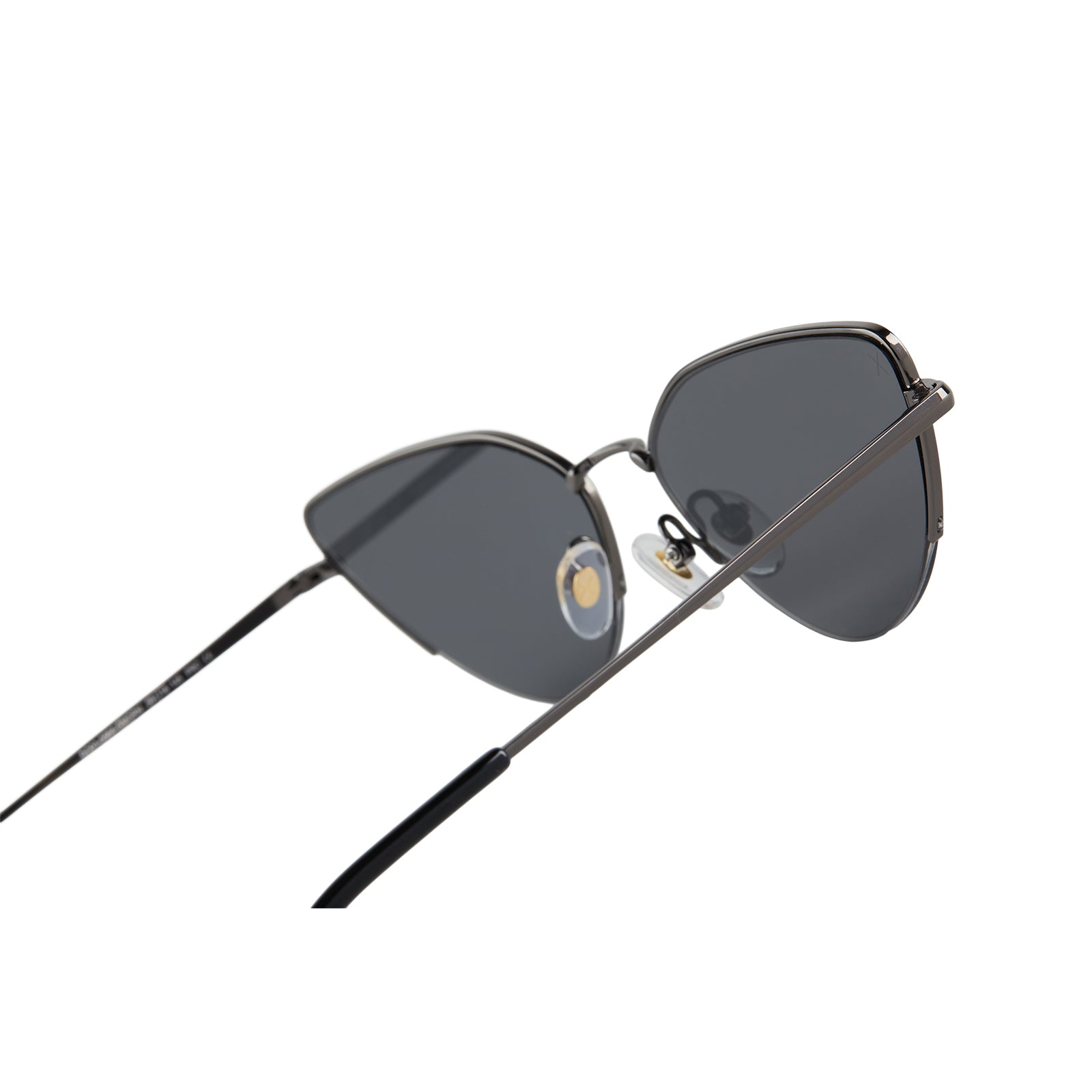 fairfax cateye sunglasses | shiny gunmetal & solid grey | dime optics ...